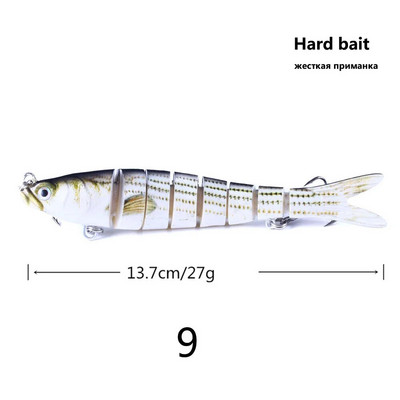 Elutruud kõvad kalapüügi landid, mitme liigesega aeglaselt uppuvad segmenteeritud ujumissöödad kunstsööt Bassipüügi tarvikud meriforelli jaoks