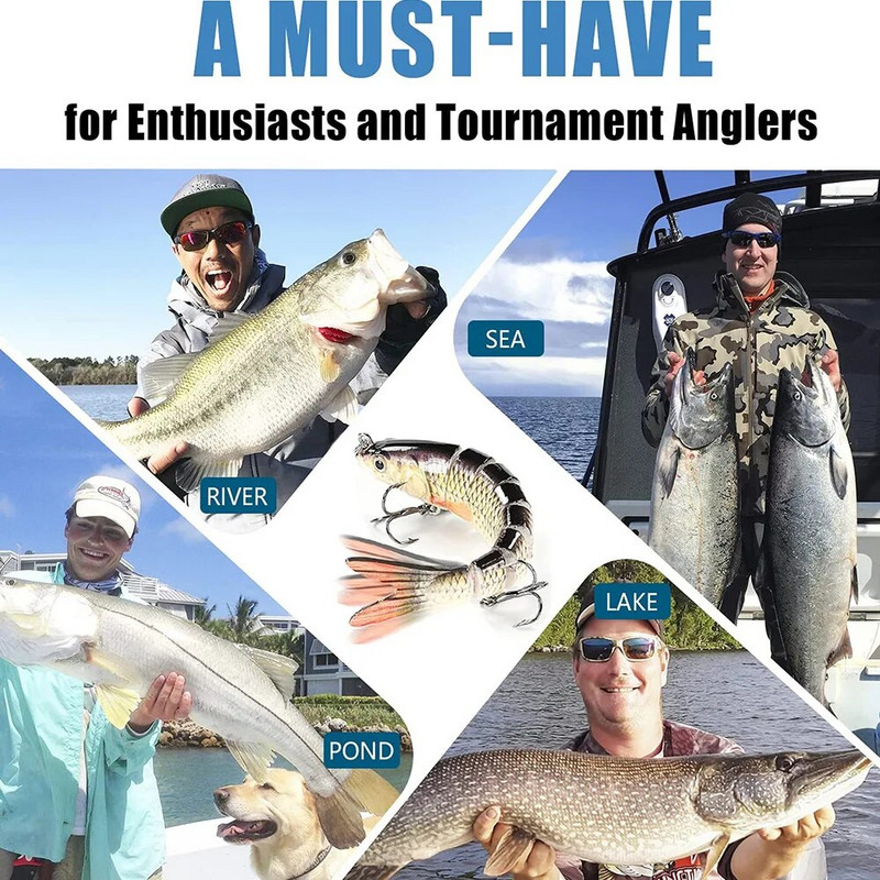 Elutruud kõvad kalapüügi landid, mitme liigesega aeglaselt uppuvad segmenteeritud ujumissöödad kunstsööt Bassipüügi tarvikud meriforelli jaoks