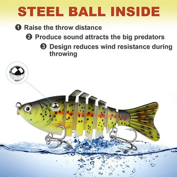 Lifelike Fishing Lures Multi-Joint Hard Sinking Artificial Bait Jointed Soft Swimbait Goods for Sea Tackle Fishing Accessories