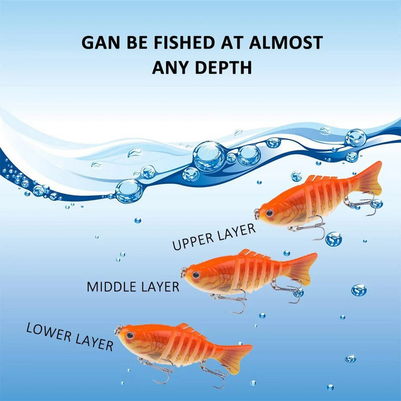 Elutruud kalapüügi landid Mitme liigesega kõvasti uppuv kunstsööt liigendatud pehme ujumissööt Kaubad meretarvete kalapüügi tarvikud