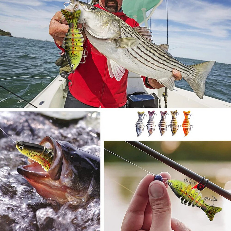 Elutruud kalapüügi landid Mitme liigesega kõvasti uppuv kunstsööt liigendatud pehme ujumissööt Kaubad meretarvete kalapüügi tarvikud