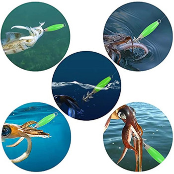 Fishing Lure Squid Jig Hooks Θαλάσσιο νερό Φωτεινό τεχνητό δόλωμα Φθορίζον σκληρά θέλγητρα Αξεσουάρ ψαρέματος Είδη για τη θάλασσα