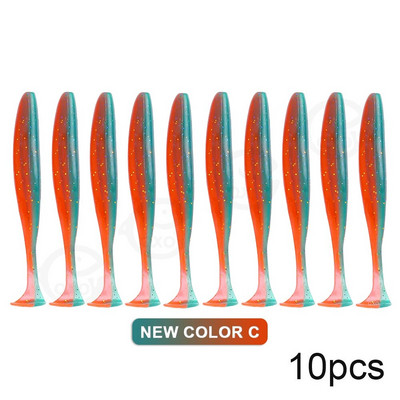 QXO 10pcs/Lot Soft Lures Silicone Bait 7cm 2g Προϊόντα για ψάρεμα Θαλασσινό ψάρεμα Pva Swimbait Wobblers Artificial Tackle