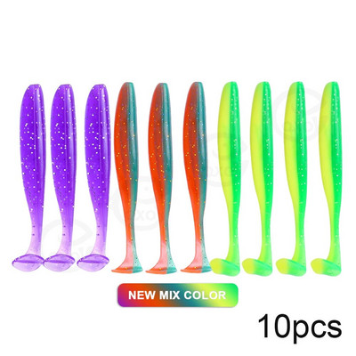 QXO 10pcs/Lot Soft Lures Silicone Bait 7cm 2g Προϊόντα για ψάρεμα Θαλασσινό ψάρεμα Pva Swimbait Wobblers Artificial Tackle
