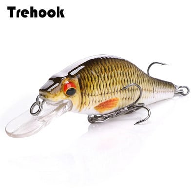 TREHOOK 4g/11g/22g Black Minnow Woblers Примамка за риболов на щука Изкуствена стръв Твърда примамка за плуване Mini Crankbaits Риболовни принадлежности Примамки