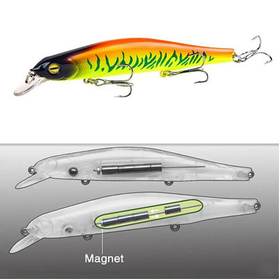 1kom Mamac za pecanje Minnow 12,5 cm/17,7 g Umjetni mamac na vodi 3D oči Plastični vobleri Pribor Pesca Magnetni sustav za daleko bacanje