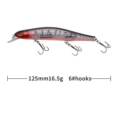 1kom Mamac za pecanje Minnow 12,5 cm/17,7 g Umjetni mamac na vodi 3D oči Plastični vobleri Pribor Pesca Magnetni sustav za daleko bacanje
