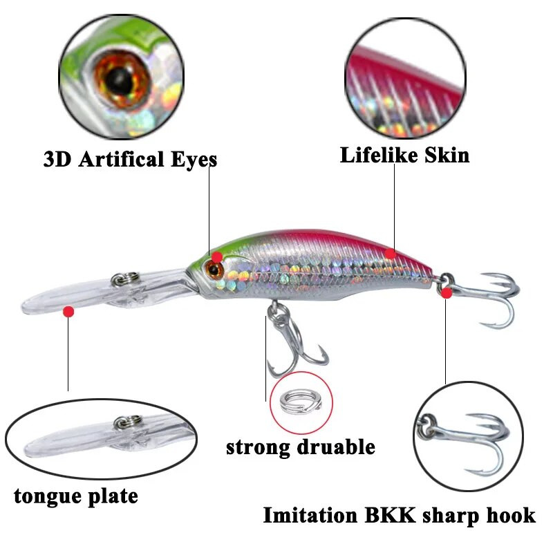1Gb peldošs Minnow zvejas māneklis 9,5 cm 8,5 g Crankbait mākslīgā cietā ēsma Bass Vobleri karpu līdaku mānekļi Kvalitatīvi Pesca Tackle