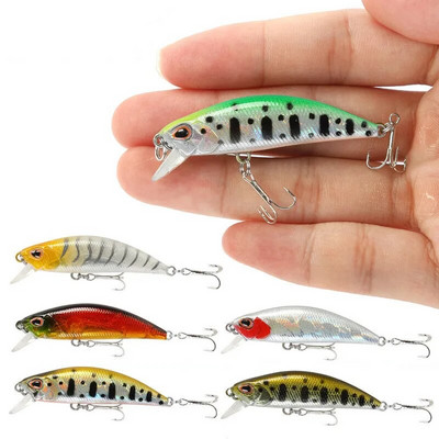 Mini Sinking Minnow Wobblers Naluci de pescuit 5,5 cm 5g Păstrăv Plastic Artificial Momeală tare Jerkbait Crankbait Bass Aparatură de pescuit