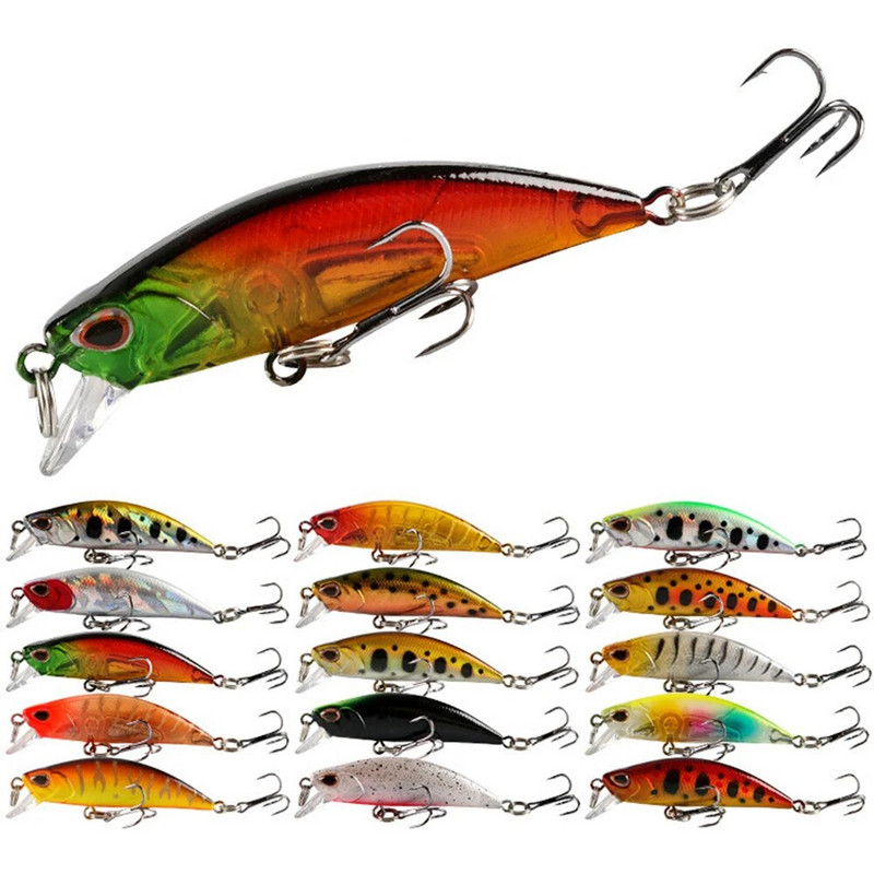 mini uppuvad Minnow voblerid 5,5 cm 5g forell Tehisplastist kõva sööt Jerkbait Crankbait Bass kalastustarbed