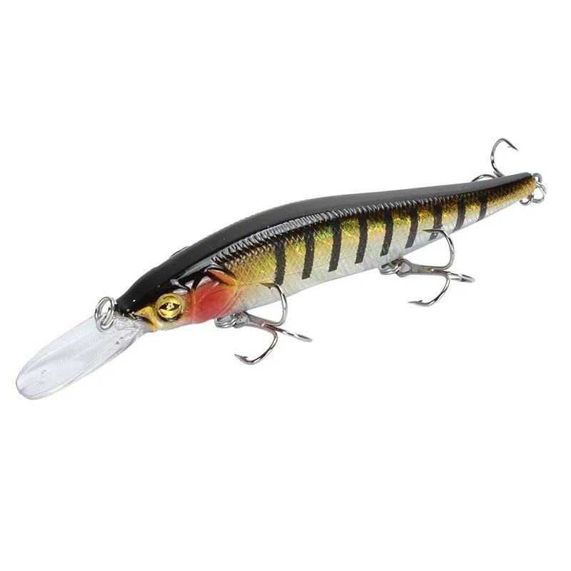 1 gab Minnow makšķerēšanas mānekļi 13,5 cm 15,8 g kvalitatīvi suspensijas vobleri 3D Lifelike Eyes Bass Pike Bait Mākslīgā Pesca cietā ēsma