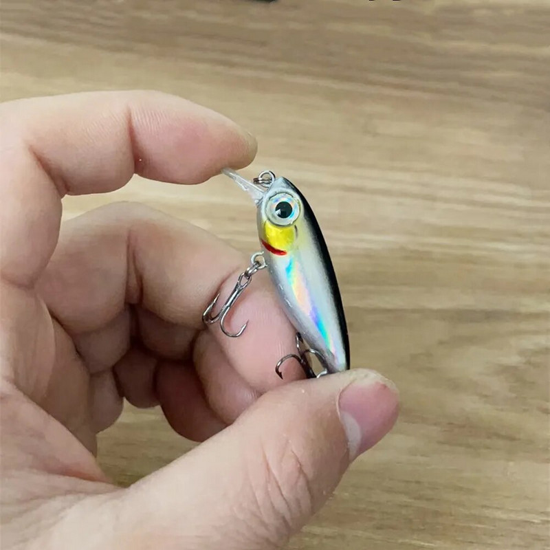 1gab./partijā Mini Minnow zvejas mānekļi vobleri 4,5cm 2,5g mākslīgās plastmasas cietā ēsma Crankbait Jerkbait Pesca Bass Tackle