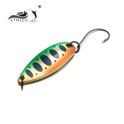 LTHTUG Pesca Stream Bait Trout Spoon Bait MIU 2.2g 2.8g 3.5g Spinner Медна метална риболовна лъжица Примамка за пъстърва костур щука сьомга