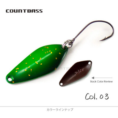 COUNTBASS Foreļu makšķerēšanas karotes 2,4 g 3/32oz Casting Metāla Lure for Salmon Pike Bass Metāla misiņa ēsmas