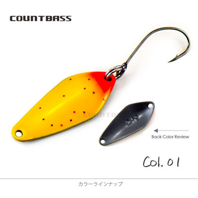 COUNTBASS Foreļu makšķerēšanas karotes 2,4 g 3/32oz Casting Metāla Lure for Salmon Pike Bass Metāla misiņa ēsmas