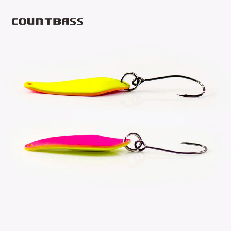 COUNTBASS Foreļu makšķerēšanas karotes 2,4 g 3/32oz Casting Metāla Lure for Salmon Pike Bass Metāla misiņa ēsmas