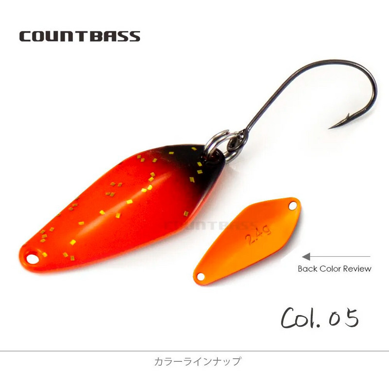 COUNTBASS Foreļu makšķerēšanas karotes 2,4 g 3/32oz Casting Metāla Lure for Salmon Pike Bass Metāla misiņa ēsmas