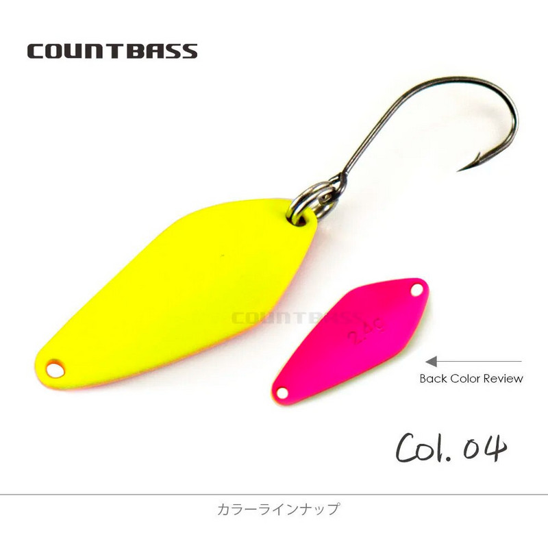 COUNTBASS Foreļu makšķerēšanas karotes 2,4 g 3/32oz Casting Metāla Lure for Salmon Pike Bass Metāla misiņa ēsmas