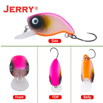 Jerry Tiptoe 2,4g 3cm Wobble Fishing Lure Crankbait Σκληρό δόλωμα Floating Micro Spinning Lure Εξαιρετικά ελαφρύ Tackle Pesca