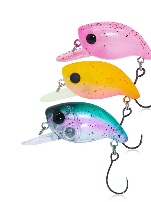 Jerry Tiptoe 2,4g 3cm Wobble Makšķerēšanas māneklis Crankbait Hard Bait Peldošs mikro spinings māneklis Ultralight Pesca Tackle