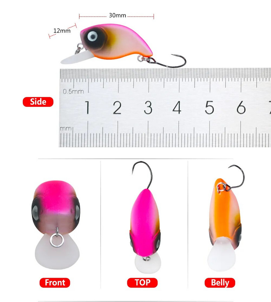 Jerry Tiptoe Trout Area Micro Floating Wobblers Spinning Plugs UV