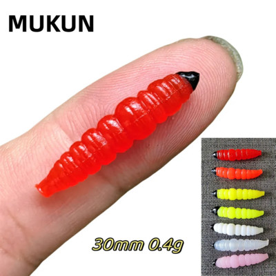 MUKUN 10 DB puha horgászcsali kukac szilikon csali 0,45 g/30 mm mesterséges csali jigging wobbler sügér Pesca horgászfelszerelés