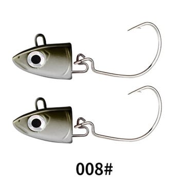 FTK 2 τμχ/παρτίδα 5g 12g 25g μανιβέλα Jig head hook ψάρεμα κεφαλή γάντζου Jig lure σκληρό δόλωμα μαλακό σκουλήκι jig hook για ψάρεμα