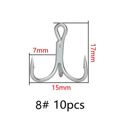 Balleo 5/10PCS Sharp četrkārši pastiprināts trīskāršs enkura āķis Trīskārši trīs makšķerēšanas āķi 4X reizes māneklis trīs dakšu trīs spīļu āķis