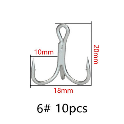 Balleo 5/10PCS Sharp četrkārši pastiprināts trīskāršs enkura āķis Trīskārši trīs makšķerēšanas āķi 4X reizes māneklis trīs dakšu trīs spīļu āķis