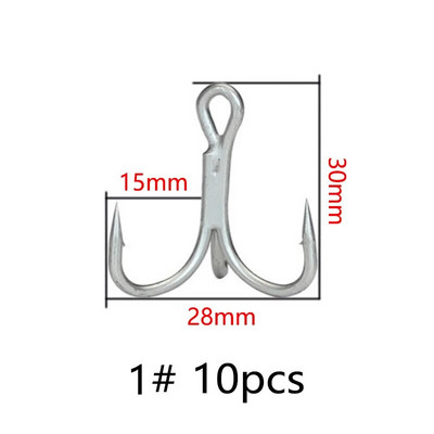 Balleo 5/10PCS Sharp četrkārši pastiprināts trīskāršs enkura āķis Trīskārši trīs makšķerēšanas āķi 4X reizes māneklis trīs dakšu trīs spīļu āķis