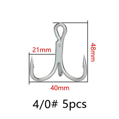 Balleo 5/10PCS Sharp četrkārši pastiprināts trīskāršs enkura āķis Trīskārši trīs makšķerēšanas āķi 4X reizes māneklis trīs dakšu trīs spīļu āķis