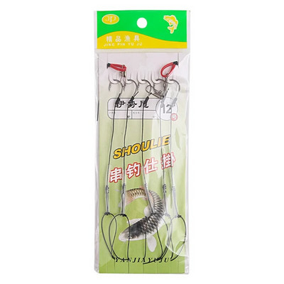 Augsta oglekļa tērauda platformas Grozāmi makšķerēšanas piederumi Pesca 3#-18# ēsmu turētāja aukla ar 5 āķiem makšķerēšanas āķu komplekts Marusi Ishni