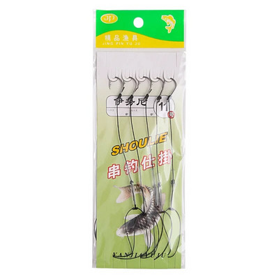 Augsta oglekļa tērauda platformas Grozāmi makšķerēšanas piederumi Pesca 3#-18# ēsmu turētāja aukla ar 5 āķiem makšķerēšanas āķu komplekts Marusi Ishni