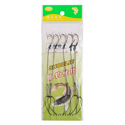 Augsta oglekļa tērauda platformas Grozāmi makšķerēšanas piederumi Pesca 3#-18# ēsmu turētāja aukla ar 5 āķiem makšķerēšanas āķu komplekts Marusi Ishni