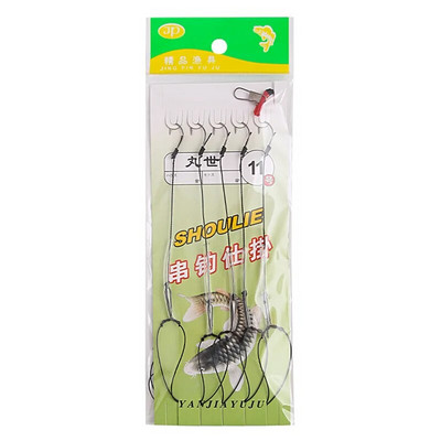 Augsta oglekļa tērauda platformas Grozāmi makšķerēšanas piederumi Pesca 3#-18# ēsmu turētāja aukla ar 5 āķiem makšķerēšanas āķu komplekts Marusi Ishni