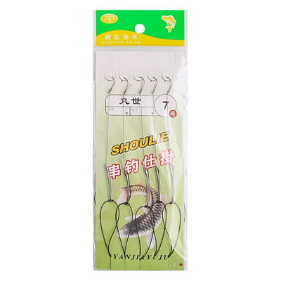 Augsta oglekļa tērauda platformas Grozāmi makšķerēšanas piederumi Pesca 3#-18# ēsmu turētāja aukla ar 5 āķiem makšķerēšanas āķu komplekts Marusi Ishni