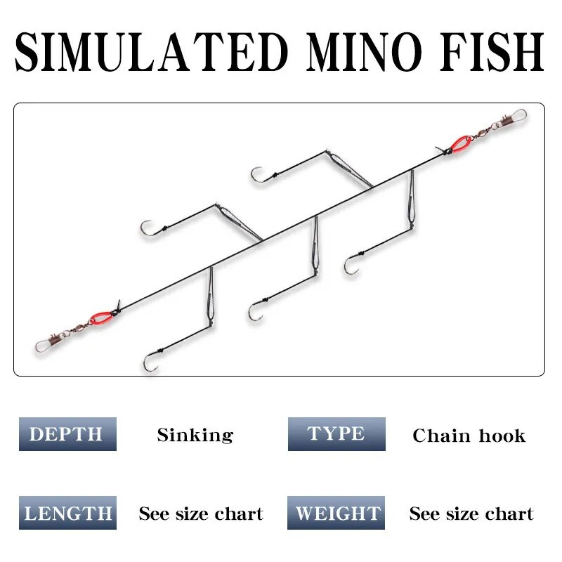 Augsta oglekļa tērauda platformas Grozāmi makšķerēšanas piederumi Pesca 3#-18# ēsmu turētāja aukla ar 5 āķiem makšķerēšanas āķu komplekts Marusi Ishni