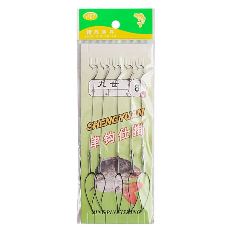 Augsta oglekļa tērauda platformas Grozāmi makšķerēšanas piederumi Pesca 3#-18# ēsmu turētāja aukla ar 5 āķiem makšķerēšanas āķu komplekts Marusi Ishni