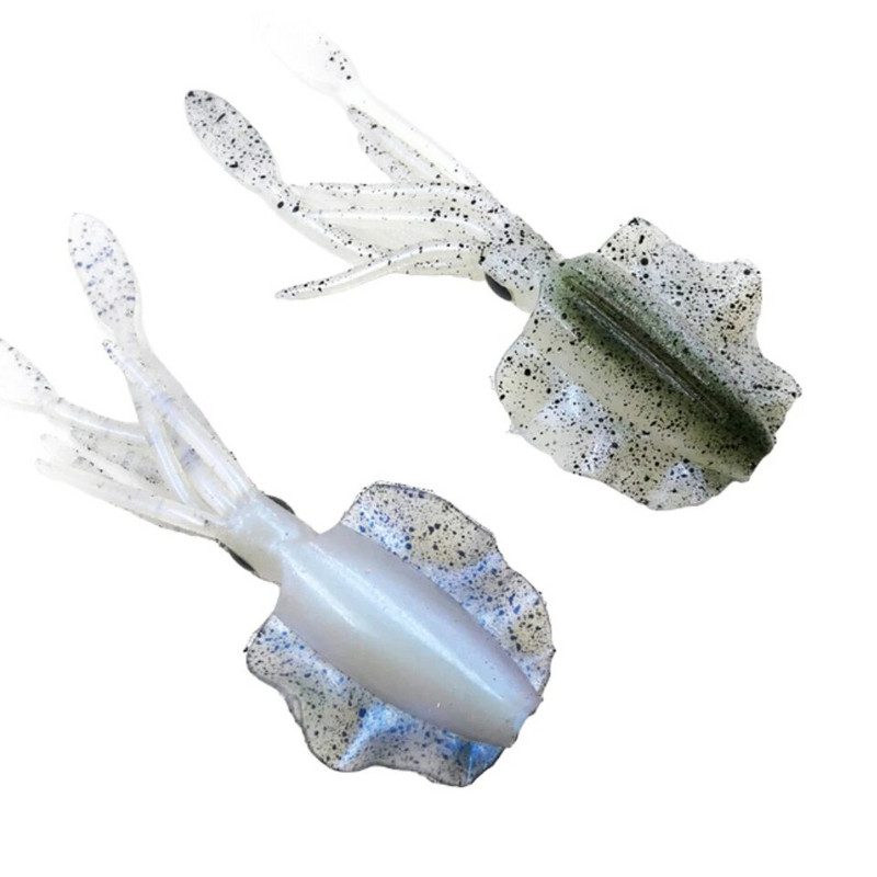 MUKUN 1PC 2g 6,5cm Luminous UV Squid Jig Soft Squid Fishing Trolling Lure For Sea Fishing Boat Fishing Wobblers Bait Rockfishing