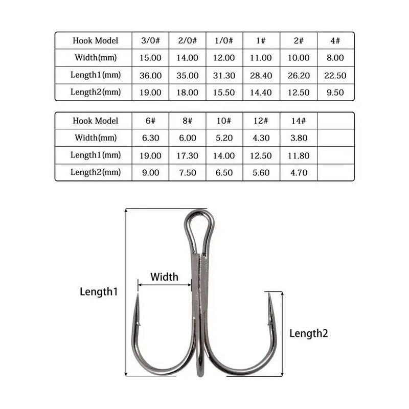 Aorace 10 kom Visokougljični čelik Bodljikave udice Super oštre trostruke udice Dodaci za morski pribor s kutijom