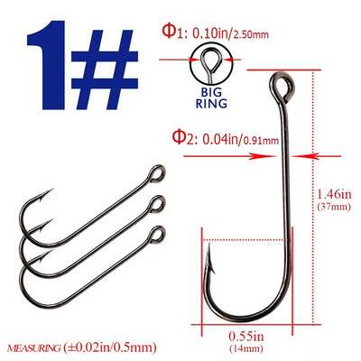 10vnt/30vnt didelių akių jūriniai kabliukai ilgi kabliukai Fish Round Bent Joint Hook žvejybos kabliukai