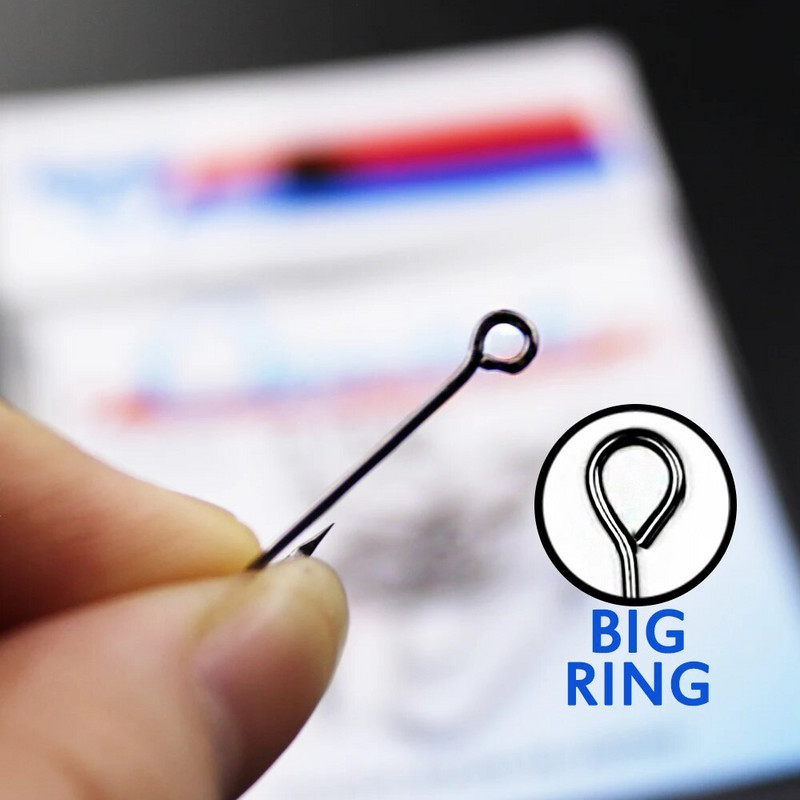 10vnt/30vnt didelių akių jūriniai kabliukai ilgi kabliukai Fish Round Bent Joint Hook žvejybos kabliukai