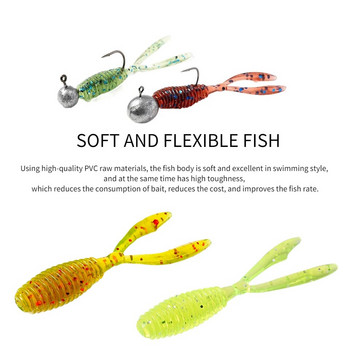 20 τεμ/κιβώτιο 0,4 g 36mm Soft Fishing Lure Rockfish Twin Tail Artificial Wobbler Crankbait Bionic Silicone Fluorescent Worm