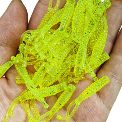 MUKUN 20PCS Micro Soft Fishing Lure 0,4g/40mm Rock Fishing Bait Soft Wobble Wobbler Artificial Fishing Accessories