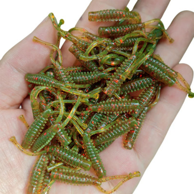 MUKUN 20PCS Micro Soft Fishing Lure 0,4g/40mm Rock Fishing Bait Soft Wobble Wobbler Artificial Fishing Accessories