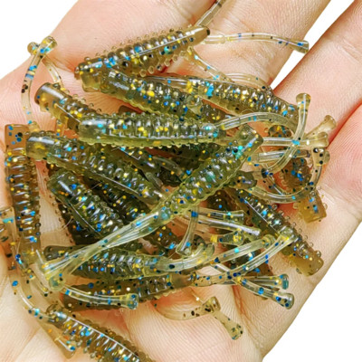 MUKUN 20PCS Micro Soft Fishing Lure 0,4g/40mm Rock Fishing Bait Soft Wobble Wobbler Artificial Fishing Accessories