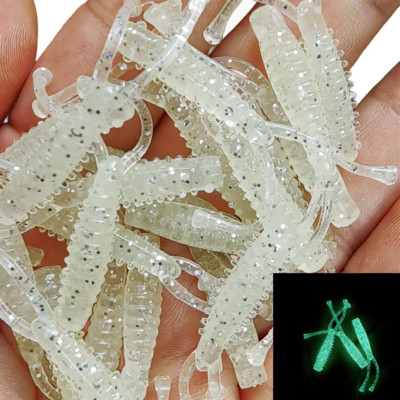 MUKUN 20PCS Micro Soft Fishing Lure 0,4g/40mm Rock Fishing Bait Soft Wobble Wobbler Artificial Fishing Accessories