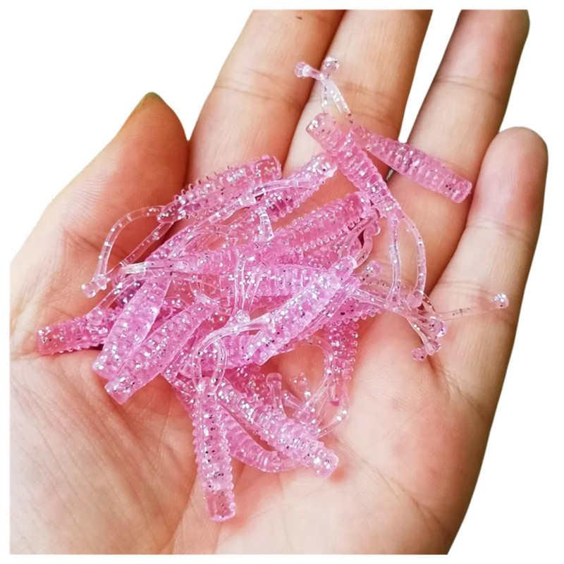 MUKUN 20PCS Micro Soft Fishing Lure 0,4g/40mm Rock Fishing Bait Soft Wobble Wobbler Artificial Fishing Accessories