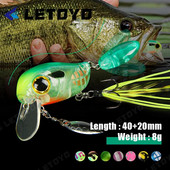 LETOYO peldošs makšķerēšanas māneklis, 40 mm 8 g saldūdens bass crankbait virsmas mākslīgās cietās ēsmas ar karotes vobleriem Wake ēsmu