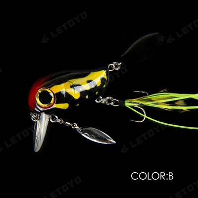 LETOYO peldošs makšķerēšanas māneklis, 40 mm 8 g saldūdens bass crankbait virsmas mākslīgās cietās ēsmas ar karotes vobleriem Wake ēsmu